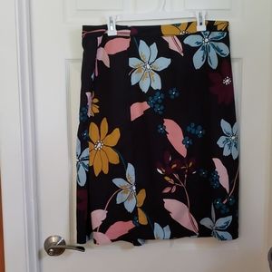 Black floral print skirt